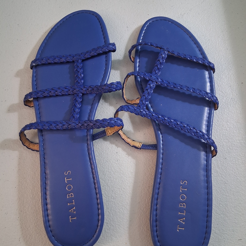 Talbots Royal Blue Braided Sandals Size 11